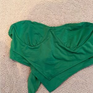 Green Tiger Mist Strapless Top